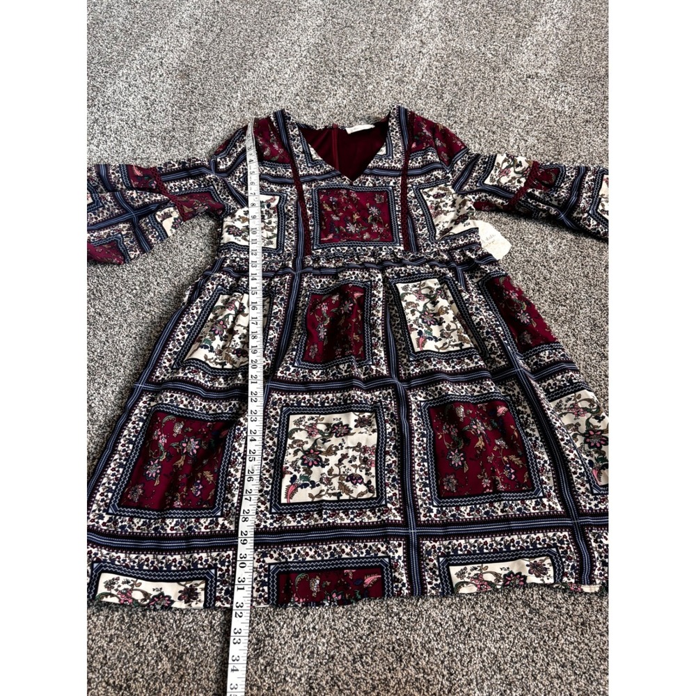 Altar'd State Floral Print Mini Dress‎ Long Bell Sleeve Bohemian Boho Small - Picture 8 of 11